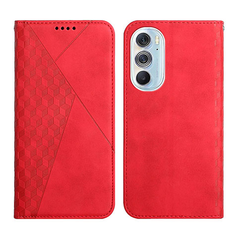 Custodia Portafoglio In Pelle Cover con Supporto Y02X per Motorola Moto Edge 30 Pro 5G Rosso