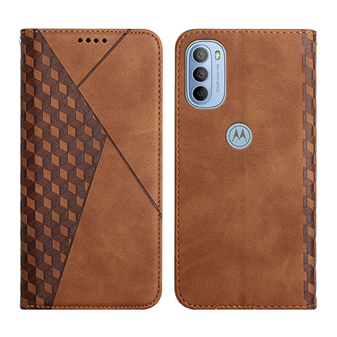 Custodia Portafoglio In Pelle Cover con Supporto Y02X per Motorola Moto G41 Marrone