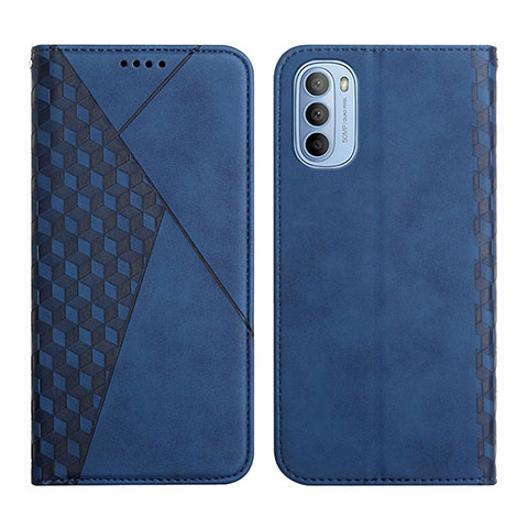 Custodia Portafoglio In Pelle Cover con Supporto Y02X per Motorola Moto G51 5G Blu