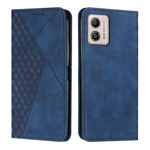 Custodia Portafoglio In Pelle Cover con Supporto Y02X per Motorola Moto G53 5G Blu