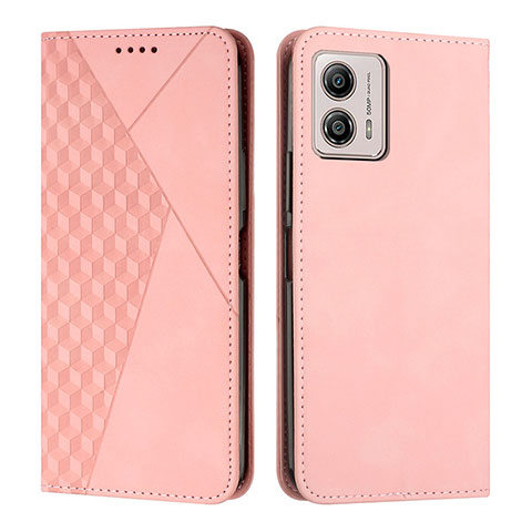 Custodia Portafoglio In Pelle Cover con Supporto Y02X per Motorola Moto G53j 5G Oro Rosa