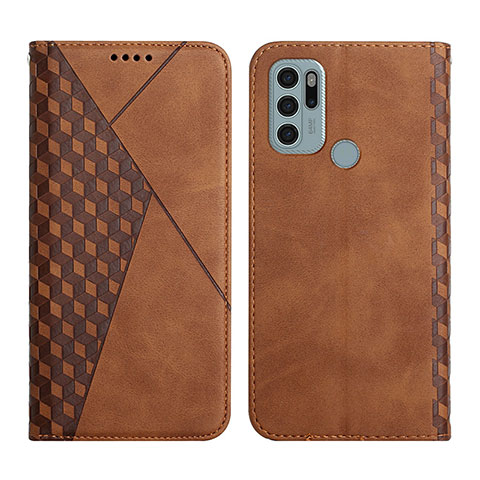 Custodia Portafoglio In Pelle Cover con Supporto Y02X per Motorola Moto G60s Marrone