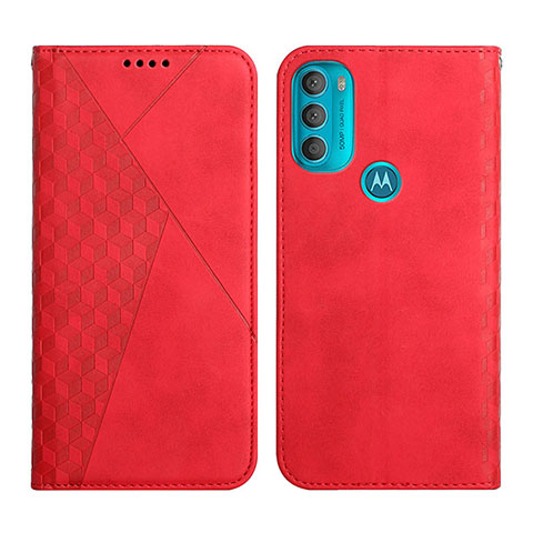 Custodia Portafoglio In Pelle Cover con Supporto Y02X per Motorola Moto G71 5G Rosso