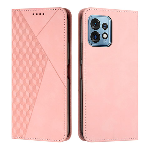 Custodia Portafoglio In Pelle Cover con Supporto Y02X per Motorola Moto X40 5G Oro Rosa