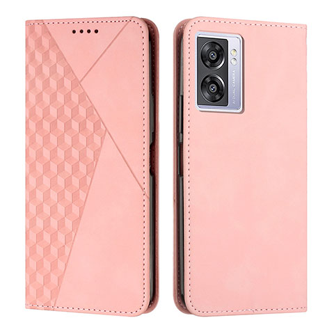 Custodia Portafoglio In Pelle Cover con Supporto Y02X per Oppo A77 5G Oro Rosa