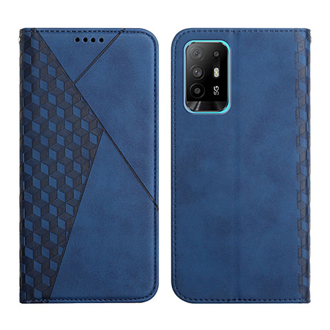 Custodia Portafoglio In Pelle Cover con Supporto Y02X per Oppo A95 5G Blu