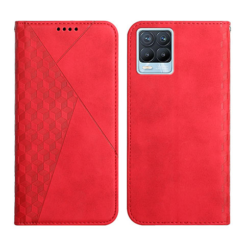 Custodia Portafoglio In Pelle Cover con Supporto Y02X per Realme 8 Pro Rosso