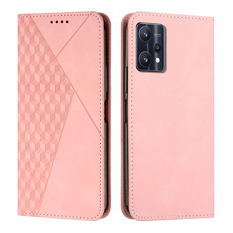 Custodia Portafoglio In Pelle Cover con Supporto Y02X per Realme 9 5G Oro Rosa