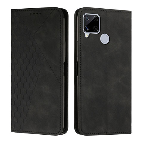 Custodia Portafoglio In Pelle Cover con Supporto Y02X per Realme C25S Nero