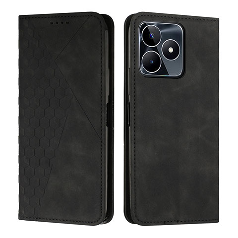 Custodia Portafoglio In Pelle Cover con Supporto Y02X per Realme C53 Nero