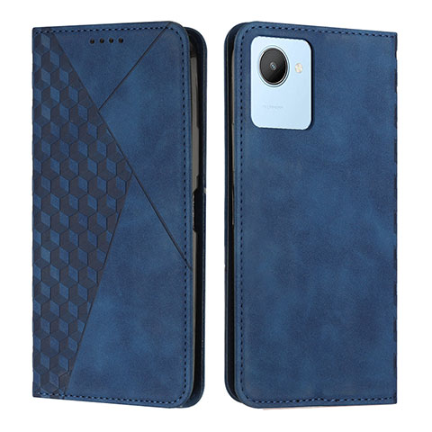 Custodia Portafoglio In Pelle Cover con Supporto Y02X per Realme Narzo 50i Prime Blu