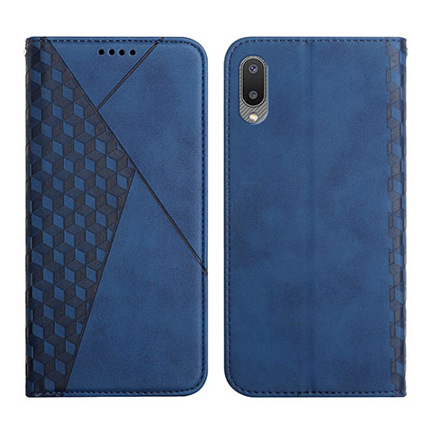 Custodia Portafoglio In Pelle Cover con Supporto Y02X per Samsung Galaxy A02 Blu