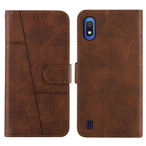 Custodia Portafoglio In Pelle Cover con Supporto Y02X per Samsung Galaxy A10 Marrone