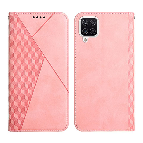 Custodia Portafoglio In Pelle Cover con Supporto Y02X per Samsung Galaxy A12 Nacho Oro Rosa