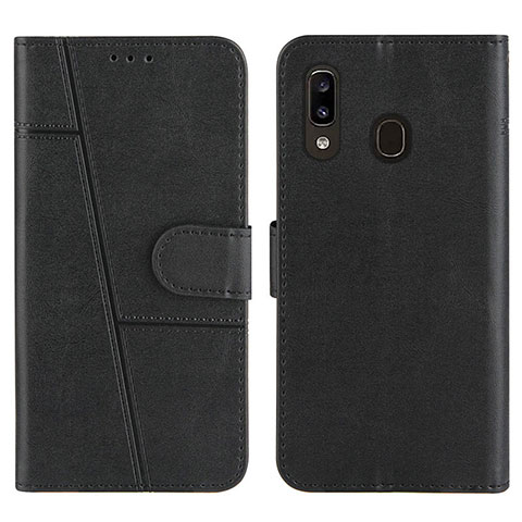 Custodia Portafoglio In Pelle Cover con Supporto Y02X per Samsung Galaxy A20 Nero