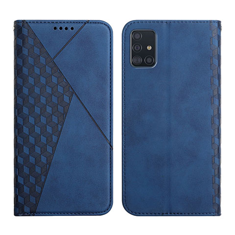 Custodia Portafoglio In Pelle Cover con Supporto Y02X per Samsung Galaxy A71 4G A715 Blu