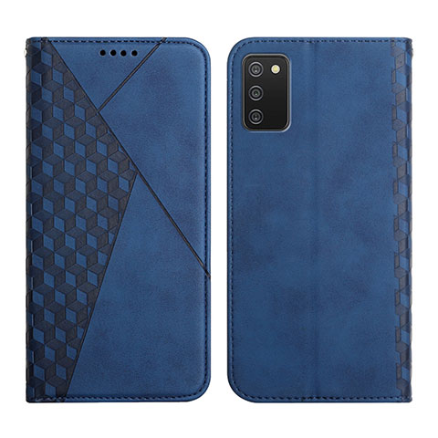 Custodia Portafoglio In Pelle Cover con Supporto Y02X per Samsung Galaxy F02S SM-E025F Blu