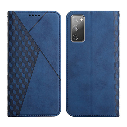 Custodia Portafoglio In Pelle Cover con Supporto Y02X per Samsung Galaxy S20 FE 4G Blu