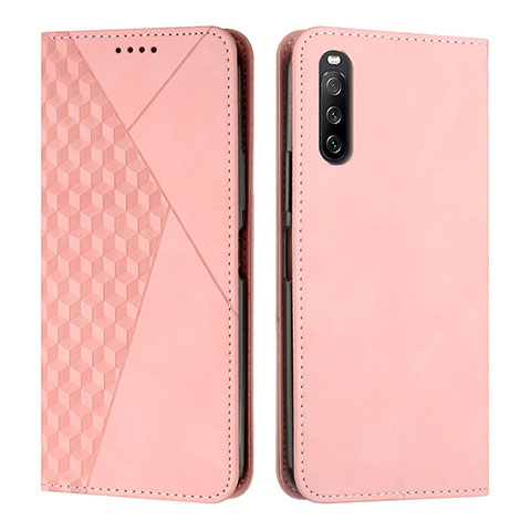 Custodia Portafoglio In Pelle Cover con Supporto Y02X per Sony Xperia 10 V Oro Rosa