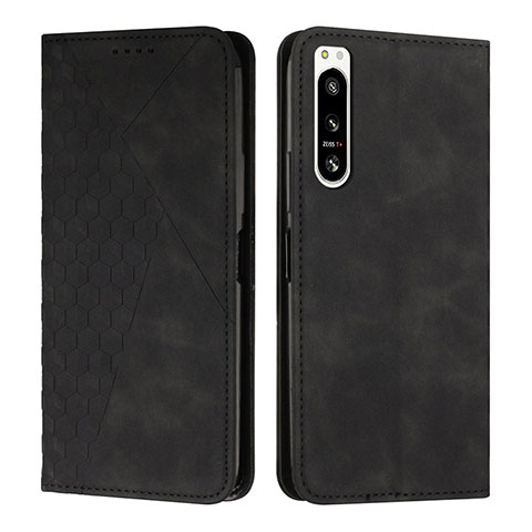 Custodia Portafoglio In Pelle Cover con Supporto Y02X per Sony Xperia 5 IV Nero