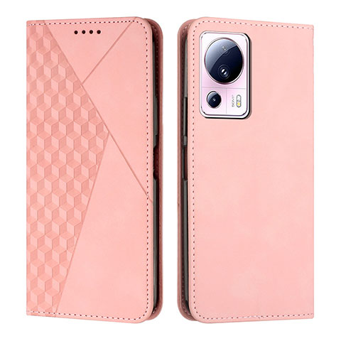 Custodia Portafoglio In Pelle Cover con Supporto Y02X per Xiaomi Civi 2 5G Oro Rosa