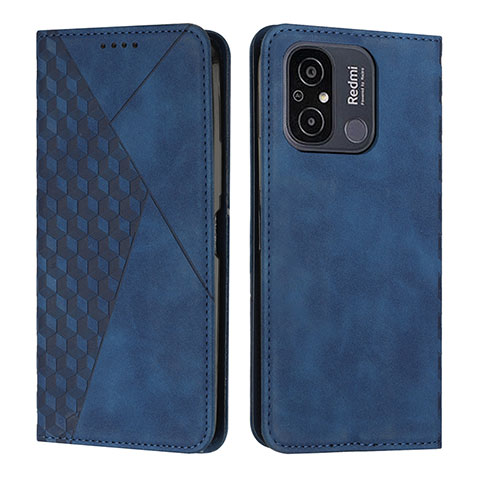 Custodia Portafoglio In Pelle Cover con Supporto Y02X per Xiaomi Poco C55 Blu