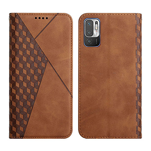 Custodia Portafoglio In Pelle Cover con Supporto Y02X per Xiaomi POCO M3 Pro 5G Marrone