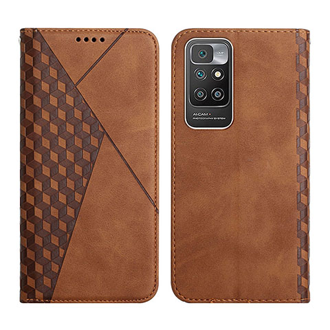 Custodia Portafoglio In Pelle Cover con Supporto Y02X per Xiaomi Redmi 10 (2022) Marrone