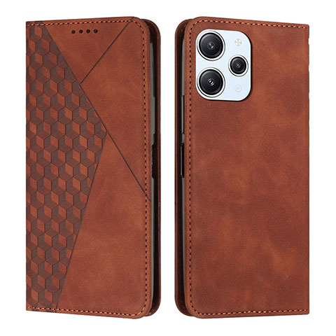 Custodia Portafoglio In Pelle Cover con Supporto Y02X per Xiaomi Redmi 12 4G Marrone