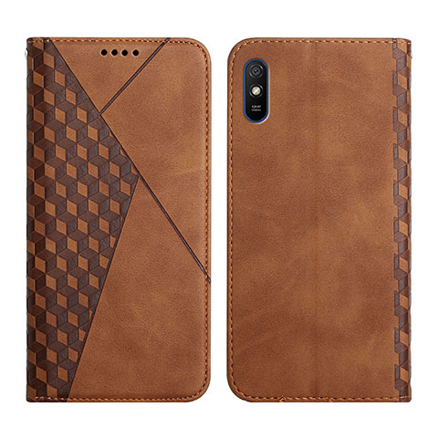 Custodia Portafoglio In Pelle Cover con Supporto Y02X per Xiaomi Redmi 9AT Marrone