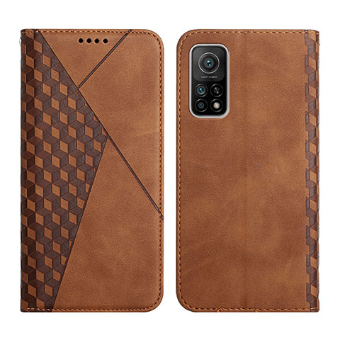 Custodia Portafoglio In Pelle Cover con Supporto Y02X per Xiaomi Redmi K30S 5G Marrone