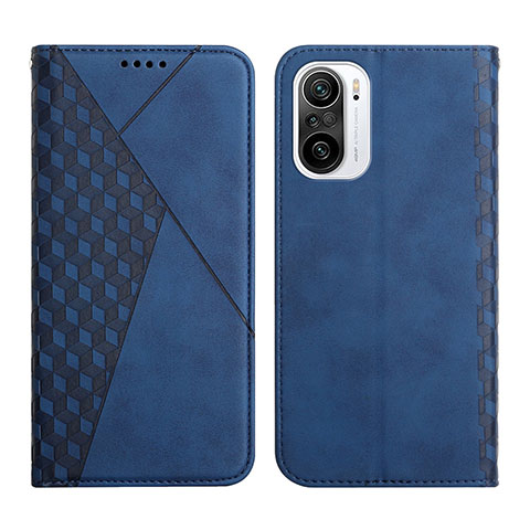 Custodia Portafoglio In Pelle Cover con Supporto Y02X per Xiaomi Redmi K40 5G Blu