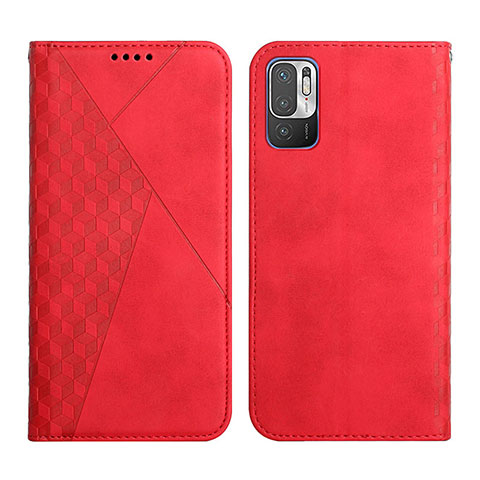 Custodia Portafoglio In Pelle Cover con Supporto Y02X per Xiaomi Redmi Note 10 5G Rosso