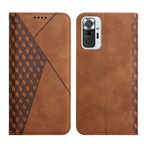 Custodia Portafoglio In Pelle Cover con Supporto Y02X per Xiaomi Redmi Note 10 Pro 4G Marrone