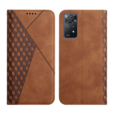 Custodia Portafoglio In Pelle Cover con Supporto Y02X per Xiaomi Redmi Note 11 Pro 5G Marrone