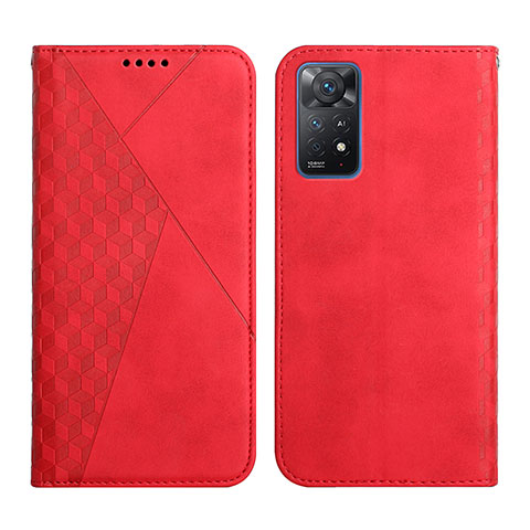 Custodia Portafoglio In Pelle Cover con Supporto Y02X per Xiaomi Redmi Note 11 Pro 5G Rosso