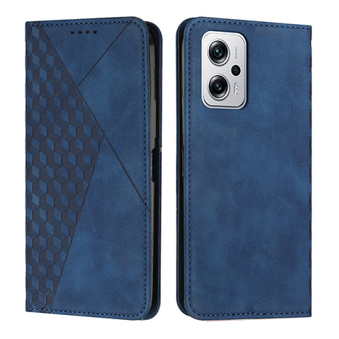 Custodia Portafoglio In Pelle Cover con Supporto Y02X per Xiaomi Redmi Note 11T Pro+ Plus 5G Blu