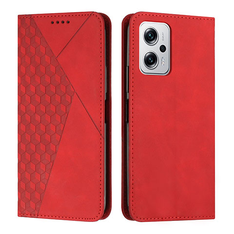 Custodia Portafoglio In Pelle Cover con Supporto Y02X per Xiaomi Redmi Note 11T Pro+ Plus 5G Rosso