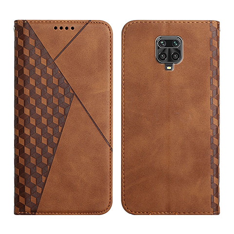 Custodia Portafoglio In Pelle Cover con Supporto Y02X per Xiaomi Redmi Note 9 Pro Marrone