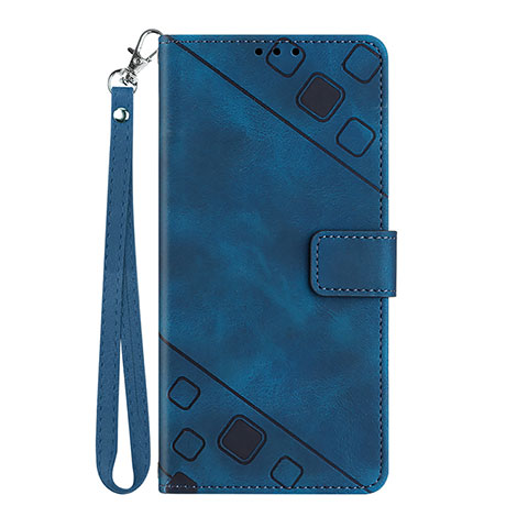 Custodia Portafoglio In Pelle Cover con Supporto Y03B per Huawei Enjoy 50 Blu