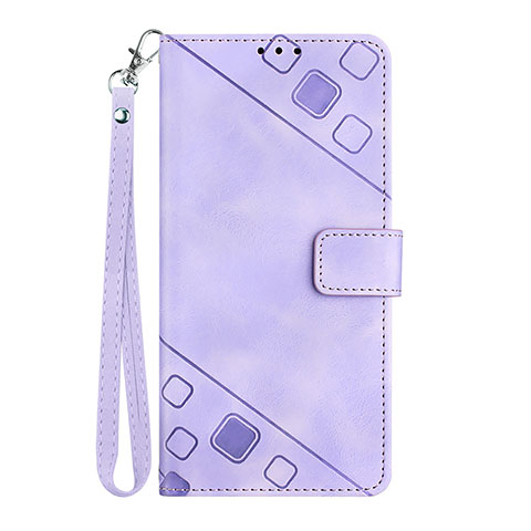 Custodia Portafoglio In Pelle Cover con Supporto Y03B per Huawei Enjoy 50 Viola