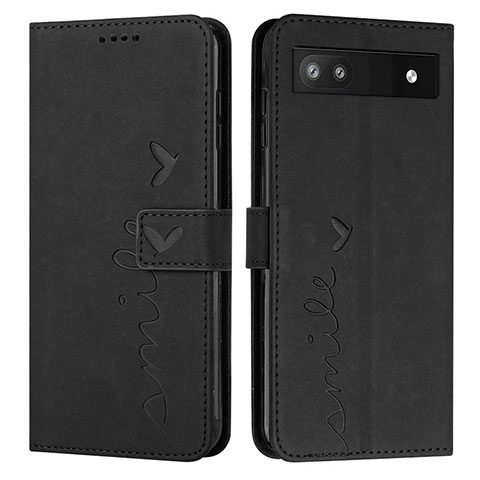 Custodia Portafoglio In Pelle Cover con Supporto Y03X per Google Pixel 6a 5G Nero