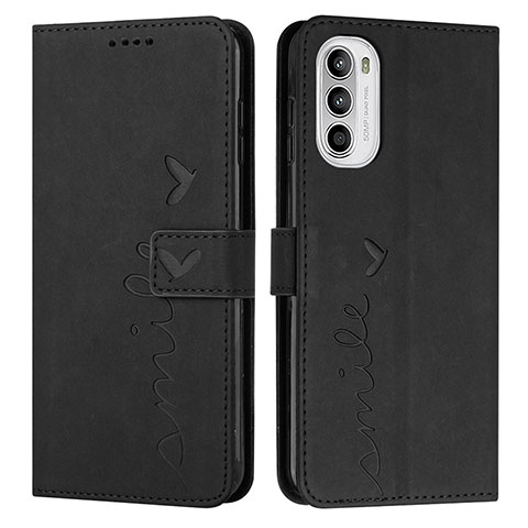 Custodia Portafoglio In Pelle Cover con Supporto Y03X per Motorola Moto Edge (2022) 5G Nero