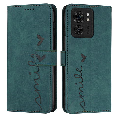 Custodia Portafoglio In Pelle Cover con Supporto Y03X per Motorola Moto Edge (2023) 5G Verde