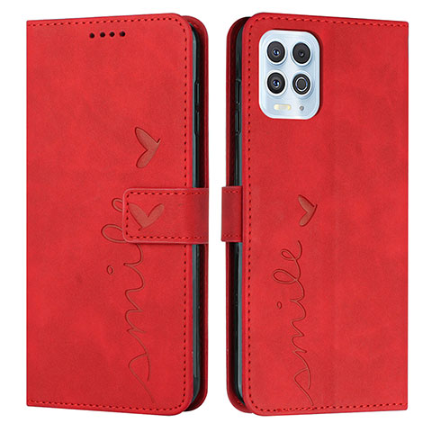 Custodia Portafoglio In Pelle Cover con Supporto Y03X per Motorola Moto Edge S 5G Rosso