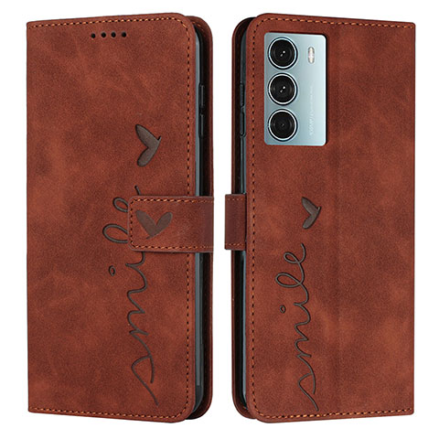 Custodia Portafoglio In Pelle Cover con Supporto Y03X per Motorola Moto Edge S30 5G Marrone