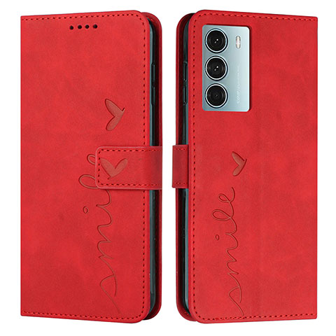 Custodia Portafoglio In Pelle Cover con Supporto Y03X per Motorola Moto Edge S30 5G Rosso