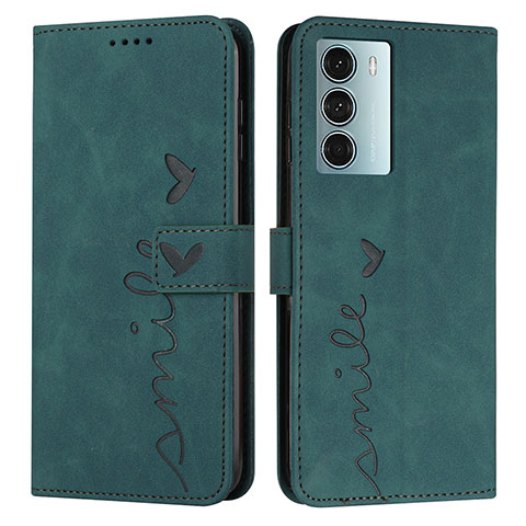 Custodia Portafoglio In Pelle Cover con Supporto Y03X per Motorola Moto Edge S30 5G Verde