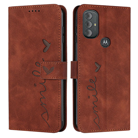 Custodia Portafoglio In Pelle Cover con Supporto Y03X per Motorola Moto G Play (2023) Marrone