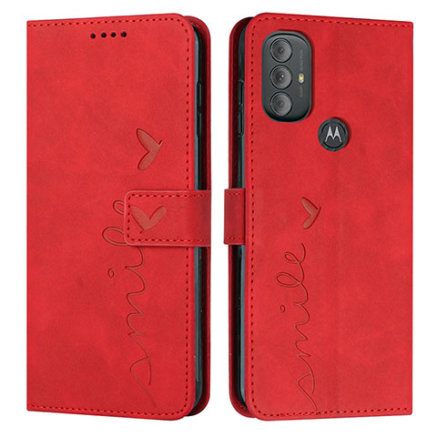 Custodia Portafoglio In Pelle Cover con Supporto Y03X per Motorola Moto G Play (2023) Rosso